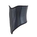 Women's Black Latex Corset Hook Closure Solid Shaping Waist Shaper Elegant Shapewear 4