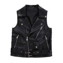 Women's Black Leather Waistcoat 2