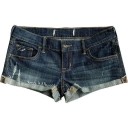 Women's Blue Denim Mini Shorts with Low Waist Short Elastic Summer Shorts Fitted Denim Shorts for Leisure and Everyday Style 1