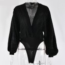 Women's Bodysuit with a Deep Neckline 1