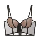 Women's Bra with Transparent Mesh Design and Extended Cut Polyester Nylon Lightweight Lingerie for Everyday Wear 1