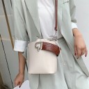 Women's Bucket Bag Made of Faux Leather Wide Handle with Crocodile Embossing Decorative Metal Clasp Drawstring Collar Long Strap for Crossbody 8