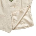 Women's Button-Up Waistcoat with V-Neck and Floral Embroidery on the Front and Back with Adjustable Belt and Metal Buckle at the Back 8