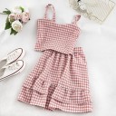 Women's Checked Crop Top and Skirt 3