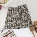 Women's Checked Mini Skirt with Pockets A1969 5