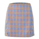 Women's Checked Mini Skirt with Slits 2