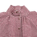 Women's Checked Shirt Jacket with Buttoned Stand Collar, Adjustable Hem and Raglan Sleeves in Loose Fit 9