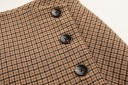 Women's Checked Skirt with Buttons G34 6