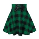 Women's Checked Skirt with Lacing 3
