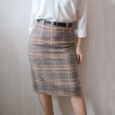 Women's Checkered Pencil Skirt 2