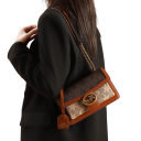 Women's Contrast Handbag with Clasp 22 x 7 x 14 cm PVC and Polyester Elegant Distinctive Design Practical Handbag 6