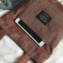 Women's Corduroy Shoulder Bag and Hand Bag 32 x 34 x 6.5 cm Two Short Handles Long Strap with Buckle Front Patch Pocket Lining 8