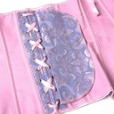 Women's Corset Purple Front Fastening Ruching and Bow Decorative Details Polyester Spandex Elegant Top Highlighting Waist 5