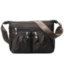 Women's Crossbody Bag with Several Zip Pockets Ruched Front Pockets Wide Adjustable Strap Nylon and Polyester 30 x 20 x 10 cm 4