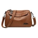 Women's Crossbody Bag with Zippered Compartments and a Pocket on the Back Detachable Strap with Carabiners 24 x 10 x 15 cm 2