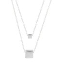 Women's Double Necklace with Cube 1