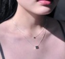 Women's Double Necklace with Cube 3