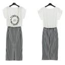 Women's Dress with Striped Skirt 4