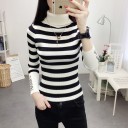 Women's Elasticated Striped Roll Neck 1