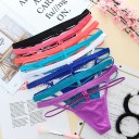 Women's erotic thong with lace and decorative ring Waist with thin strings and cut-outs on the sides Cotton Universal size 12