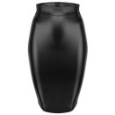 Women's Faux Leather Pencil Skirt with Lacing and Zip at the Back Midi Length Fitted Cut Smooth Front Glossy Surface 4