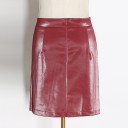 Women's Faux Leather Skirt with Buckles 8
