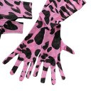 Women's Five-Piece Lingerie Set with Leopard Print Bra with Underwire Suspender Thong Stockings and Long Gloves 7
