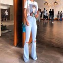 Women's Flared Jeans with Holes 3