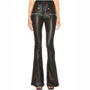 Women's Flared Trousers in Faux Leather 2
