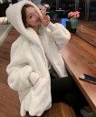 Women's Fluffy Oversized Jacket P2166 4