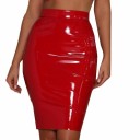 Women's Glossy Pencil Skirt A2051 2