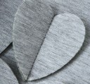 Women's Grey Sweatshirt with Three-Dimensional Hearts on the Front Round Neckline Short Zip at the Back Long Sleeves Mélange Cotton Fabric 6