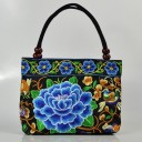 Women's Handbag 31 x 23 x 10.5 cm Colourful Floral Embroidery Ethnic Style Two Rounded Handles with Beads Rectangular Shape 4
