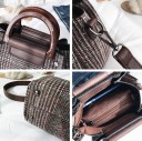 Women's Handbag for Hand or Shoulder 20 x 17 x 10 cm Checked Pattern Sturdy Rounded Handles Detachable Adjustable Strap Metal Feet 4