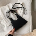 Women's Handbag Under the Arm Made of Artificial Leather Trapezoidal Shape Short Handle and Long Shoulder Strap Smooth Surface 21 x 12 x 7 2