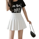 Women's High-Waisted Pleated Mini Skirt Cute A-Line Cut Short Pleated Skirt Elegant Summer Fashion Wear 2