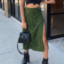 Women's High-Waisted Skirt with Slit 2