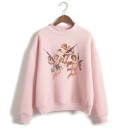 Women's Hoodless Sweatshirt with Print of Three Angels Slightly Raised Round Neck Dropped Shoulders Loose Fit Ribbed Cuffs and Hem Polyester 2