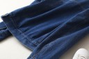 Women's Insulated Denim Jacket with Sherpa Plush Lining and Collar Button Fastening Chest Pocket Dark Blue Cotton and Polyester 11