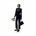 Women's Jacket with Stand-Up Collar Decorative Knot Fastening Pockets Polyester Oriental Style For Office and Social Events 7