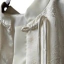 Women's Jacquard Vest in Chinese Style with Stand-Up Collar and Decorative Knot Buttons with Long Ties and Side Slits 11