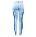 Women's Jeans with White Fringes 3