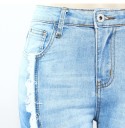 Women's Jeans with White Fringes 7