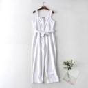 Women's Jumpsuit with Waist Tie A2006 1