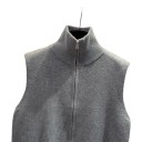 Women's Knitted Gilet with Stand-Up Collar and Double Metal Zip Full-Length Sleeveless Sweater Made of Fine Ribbed Knit with Deep Armholes 11