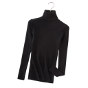 Women's Knitted Jumper with Roll Neck Made of Cotton and Acrylic Plain Jumper with Long Sleeves Universal Size for Autumn and Winter 2