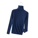 Women's Knitted Jumper with Roll Neck Made of Cotton and Acrylic Plain Jumper with Long Sleeves Universal Size for Autumn and Winter 20