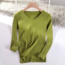 Women's Knitted Sweater with a V-Neck 11