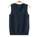 Women's Knitted Vest with V-Neck Sleeveless Polyester Cotton Ribbed Hem for Everyday Wear and Layering 4