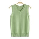Women's Knitted Vest with V-Neck Sleeveless Polyester Cotton Ribbed Hem for Everyday Wear and Layering 2